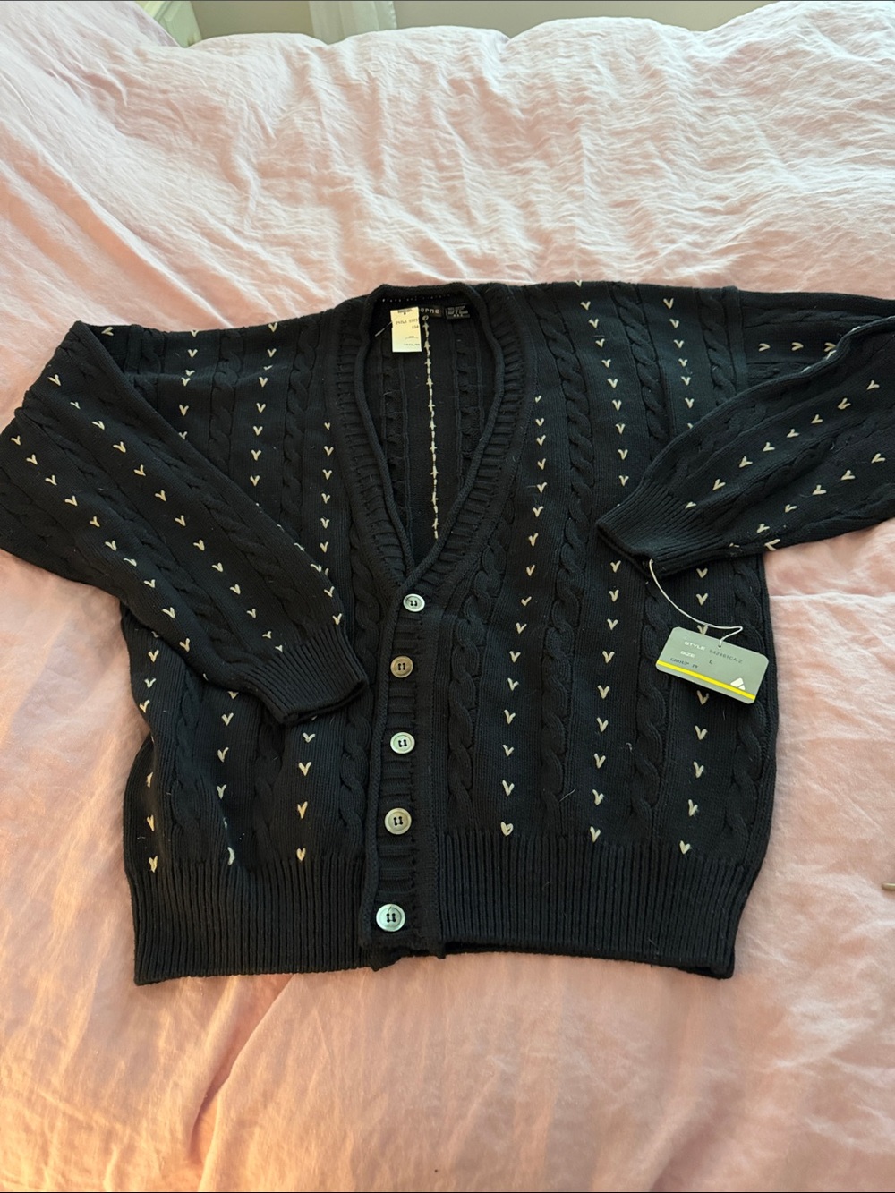 Liz Claiborne Black 100% cotton Sweater L